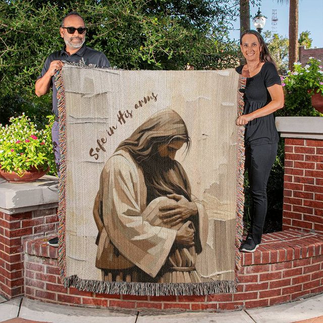 Custom woven blanket from Linda & Robert M.