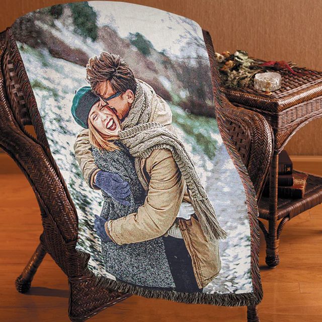 Custom woven blanket from Sarah K.
